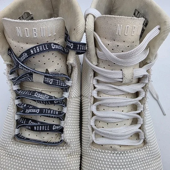 Nobull Womens 8.5 Men 7 Outwork High Top White Athletic Gym Workout Trainer Turf - Picture 7 of 9